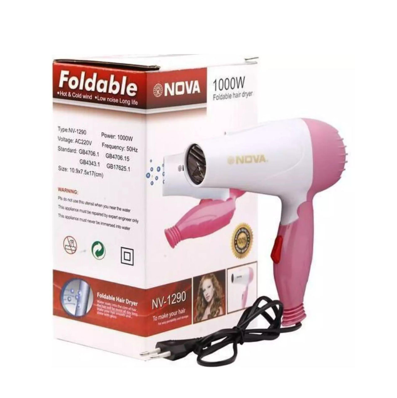 Nova-Foldable-Hair-Dryer-1000W-NV1290-For-Traveling